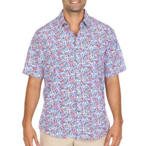 🆕Visitor Printed colorful floral Button Up Shirt Men's XL-L 🆕SHIPS😮💨⚡🚚 - Picture 1 of 6